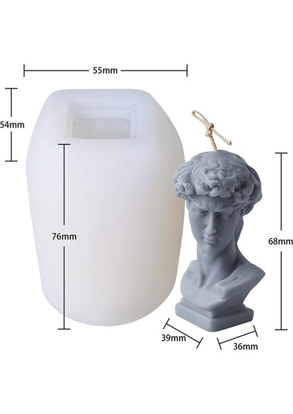 Mini David Stili 3D Roma Sütunu Venüs Şekli Silikon Kalıp Dıy Reçine Mum Kalıp Tanrıça Kadın Erkek Vücut Mum Yapma Ev Dekor Zanaat Malzemeleri (Yurt Dışından)