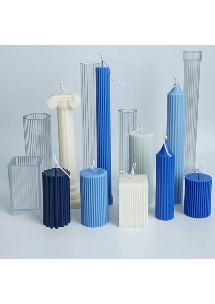 Bir Stil Dıy Uzun Fırça Tutucu Şerit Mum Kalıbı Plastik Yuvarlak Kare Şekil Yapımı Mum Kalıbı Mum Yapımı Kavanoz Mum Yapımı Kalıpları (Yurt Dışından)