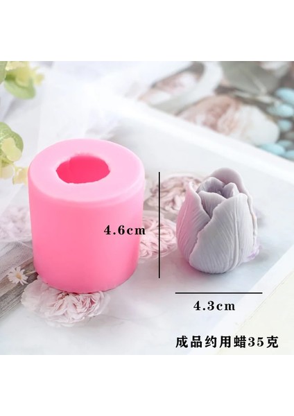 Pembe 4.6x4.3cm Tarzı 3D Lale Mum Kalıbı El Yapımı Dıy Çiçek Sabunu Silikon Kalıp Çikolatalı Kek Kalıbı Silikon Kalıp Sabun Formları Sabun Yapımı Tedarik (Yurt Dışından)
