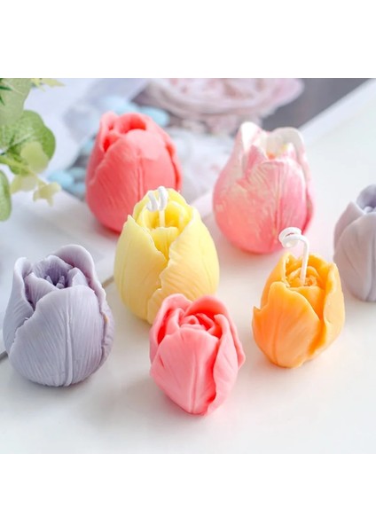 Pembe 4.6x4.3cm Tarzı 3D Lale Mum Kalıbı El Yapımı Dıy Çiçek Sabunu Silikon Kalıp Çikolatalı Kek Kalıbı Silikon Kalıp Sabun Formları Sabun Yapımı Tedarik (Yurt Dışından)