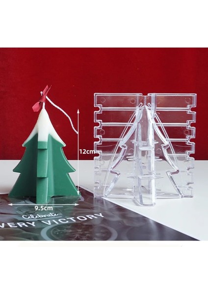 L Tarzı Noel Dekorasyon Dıy El Yapımı Mum Kalıp Aroma Mum Yapımı Malzemeleri Büyük Üç Boyutlu Noel Ağacı Akrilik Kalıp (Yurt Dışından)