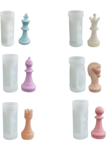 Kalıp Görüntü Stili Satranç Silika Jel Kalıp Dıy Mum Alçı Proses Kalıp El Sanatları Için Silikon Kalıplar 3D Mumlar Için El Yapımı Formlar Mum Yapımı Kiti (Yurt Dışından)