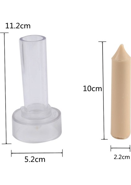 2.2X10CM Tarzı 1 Adet Dıy Uzun Kutuplu Mum Yapımı Uzun Çubuk Akrilik Mum Kalıbı Silindirik Çubuk Kalıp Dıy Craft Yapımı Model Craft (Yurt Dışından)
