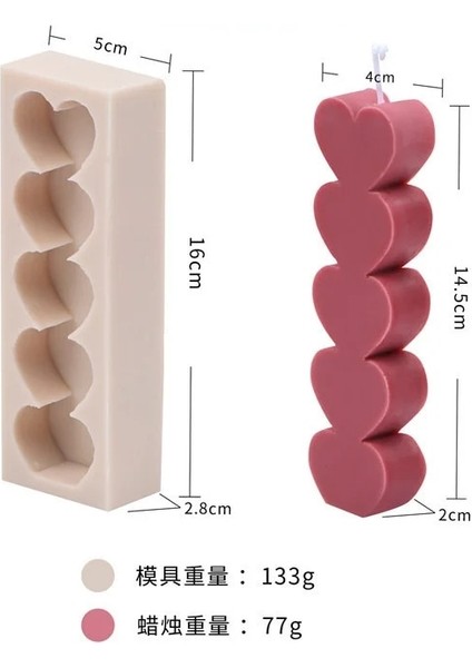 Kalıp-Orta Tarzı Aşk Kalp Mum Kalıbı Örtüşen Geometrik Aromaterapi Mum Kalıbı Çikolata Kalıbı 3D Kalp Mum Silikon Kalıp Sabun Kalıbı (Yurt Dışından)