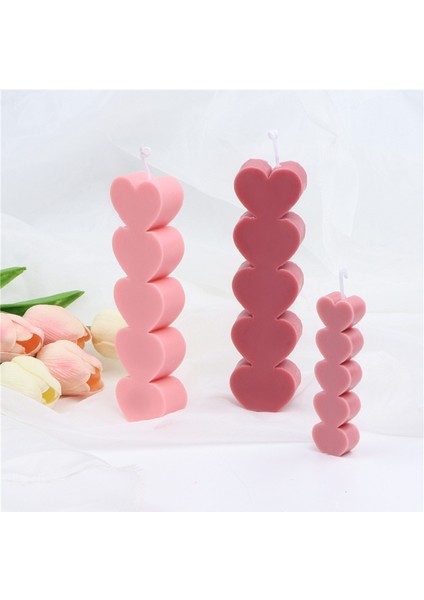 Kalıp-Orta Tarzı Aşk Kalp Mum Kalıbı Örtüşen Geometrik Aromaterapi Mum Kalıbı Çikolata Kalıbı 3D Kalp Mum Silikon Kalıp Sabun Kalıbı (Yurt Dışından)