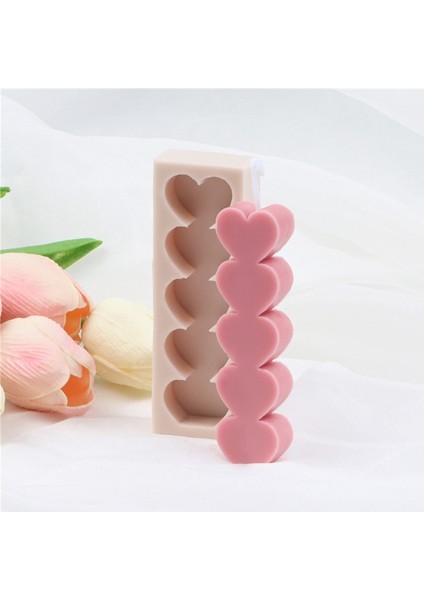 Kalıp-Orta Tarzı Aşk Kalp Mum Kalıbı Örtüşen Geometrik Aromaterapi Mum Kalıbı Çikolata Kalıbı 3D Kalp Mum Silikon Kalıp Sabun Kalıbı (Yurt Dışından)