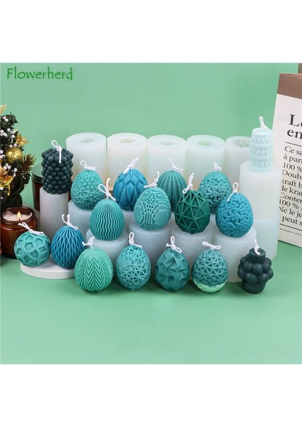 No.10 Tarzı Noel Silikon Mum Kalıp Mum Yapma Malzemeleri Paskalya Yumurtası Elmas Yüzlü Örgü Dikey Dalga Yumurta Aromalı Sabun Mousse Kek (Yurt Dışından) fiyatları