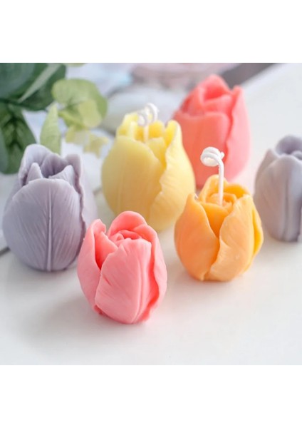 Pembe 4.3x3.5cm Tarzı 3D Lale Mum Kalıbı El Yapımı Dıy Çiçek Sabunu Silikon Kalıp Çikolatalı Kek Kalıbı Silikon Kalıp Sabun Formları Sabun Yapımı Tedarik (Yurt Dışından)