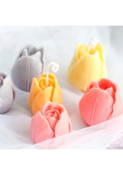 Pembe 4.3x3.5cm Tarzı 3D Lale Mum Kalıbı El Yapımı Dıy Çiçek Sabunu Silikon Kalıp Çikolatalı Kek Kalıbı Silikon Kalıp Sabun Formları Sabun Yapımı Tedarik (Yurt Dışından)
