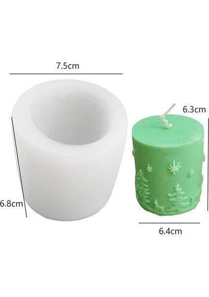 Noel Sütun Stili 2021 Yeni 3D Noel Ağacı Mum Sabun Yapımı Kalıp Mutfak Gereçleri Silikon Kek Çikolata Pişirme Kalıbı Pişirme Kalıp Aracı El Sanatları (Yurt Dışından)