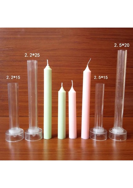 D-25CM Stili Şeffaf Plastik Ince Çubuk Mum Kalıbı Mum Yapımı Uzun Çubuk Yeniden Çok Kez Yeniden Kullanılmış Mum Kalıbı El Sanatları Yapımı Kolay Kullanım (Yurt Dışından)