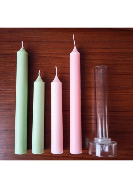 D-25CM Stili Şeffaf Plastik Ince Çubuk Mum Kalıbı Mum Yapımı Uzun Çubuk Yeniden Çok Kez Yeniden Kullanılmış Mum Kalıbı El Sanatları Yapımı Kolay Kullanım (Yurt Dışından)