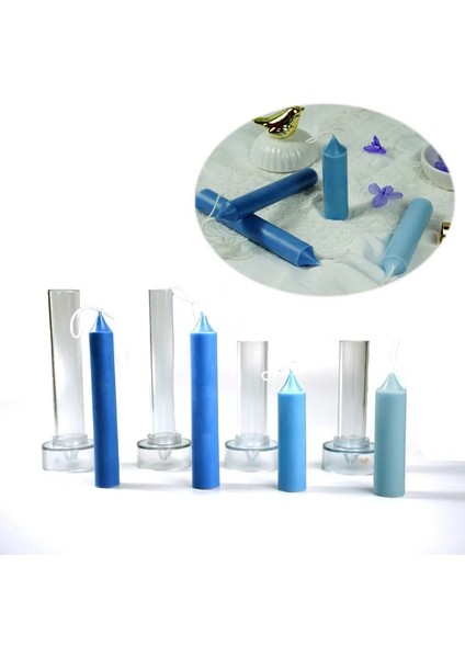 D-25CM Stili Şeffaf Plastik Ince Çubuk Mum Kalıbı Mum Yapımı Uzun Çubuk Yeniden Çok Kez Yeniden Kullanılmış Mum Kalıbı El Sanatları Yapımı Kolay Kullanım (Yurt Dışından)