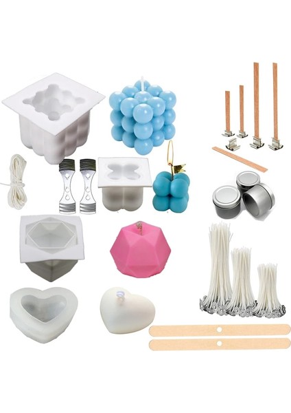 10 Adet Ahşap Tutucu Stili Mix Mum Malzemesi Aksesuar Seti Mum Fitilleri ile Mum Kalıbı Dıy Mum El Sanatları Kiti Malzemeleri Soya Balmumu Mum Kavanozları (Yurt Dışından) fırsatları