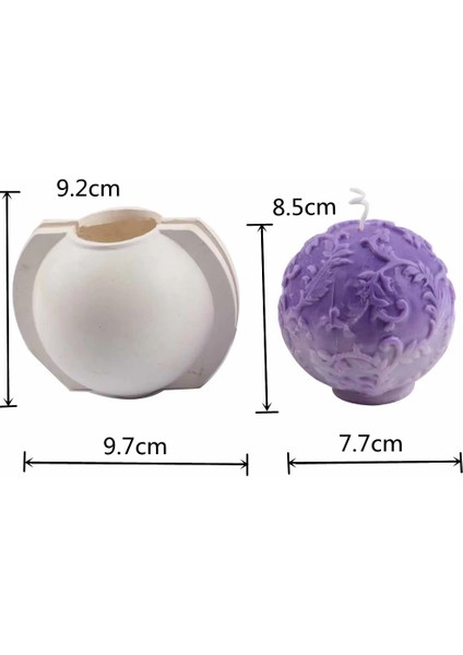 Orta Stil Dıy Büyük Gül Çiçek Topu Silikon Mum Kalıpları 3D Aromaterapi Balmumu Alçı Kil Kalıpları El Yapımı Zanaat Ev Dekorasyonu Mum Sabun Araçları (Yurt Dışından)