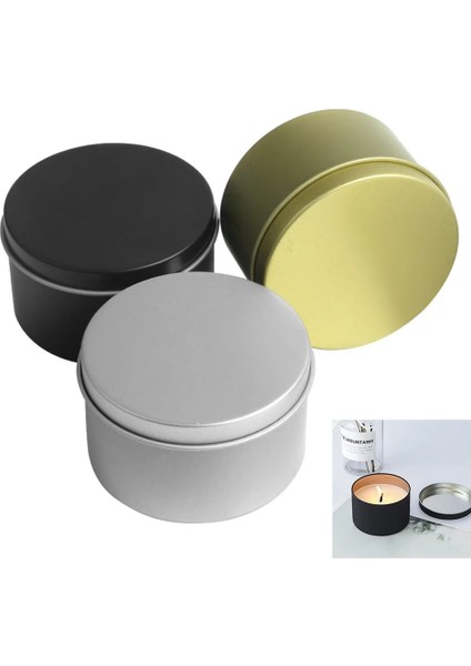 Haicheng Shop B-Gümüş Tarzı 104ML Yuvarlak Teneke Teneke Işık Bardakları Boş Kutu Konteynerler Mum Kalıp Dıy Balmumu Mumları Tealight Aksesuarları Kozmetik Konteyner (Yurt Dışından)