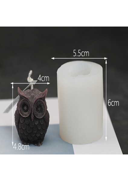 Baykuş Şekli Stili Diy Mumlar Kalıp Soya Balmumu Mumlar Kalıp Aromaterapi Alçı Mum 3D Silikon Kalıp El Yapımı Soya Mumları Aroma Balmumu Sabun Kalıpları (Yurt Dışından)