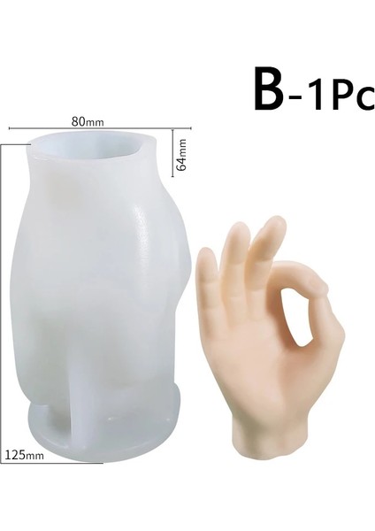 B Tarzı 3D Jest Kalıbı Silikon Mum Kalıbı Yaratıcı Mum Yapımı Süreci Dayanıklı Manken El Modeli Takı Yüzük Ekran Standı (Yurt Dışından)