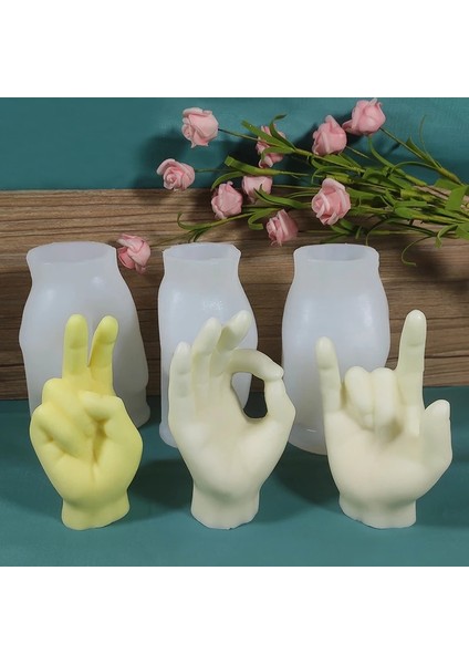 B Tarzı 3D Jest Kalıbı Silikon Mum Kalıbı Yaratıcı Mum Yapımı Süreci Dayanıklı Manken El Modeli Takı Yüzük Ekran Standı (Yurt Dışından)