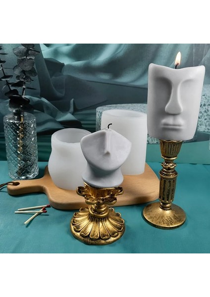 Erik Tarzı Yeni Iskandinav Tasarım 3D Yüz Silikon Mum Kalıbı Dıy El Yapımı Aromaterapi Mum Kalıbı Alçı Portre Heykel Craft Kalıp (Yurt Dışından) modelleri