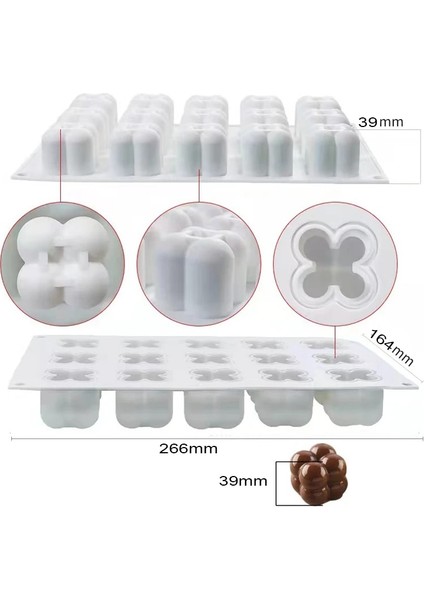 A02 Stili Mini 3D Küp Pişirme Mus Kek Kalıbı Silikon Kare Kabarcık Tatlı Kalıpları Kek Tepsisi Bakeware Mum Alçı Kalıp (Yurt Dışından)