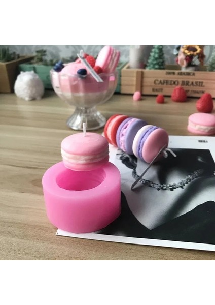 Haicheng Shop 1 Kalp Kalıp Stili Macaron 3D Silikon Hamburger Mum Kalıbı Kokulu Sabun Kalıbı El Yapımı Kalıplar Alçı Reçine Kil Yapımı Ev Noel Dekorasyonu (Yurt Dışından)