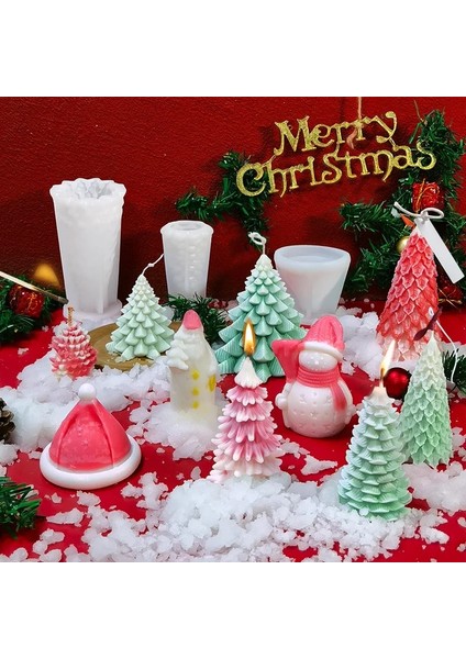 Haicheng Shop No.11 Stili Noel Aromaterapi Mum Kalıbı Dıy Noel Baba Noel Ağacı Alçı El Yapımı Mum Kalıp Noel Sabun Yapımı Kalıp (Yurt Dışından)