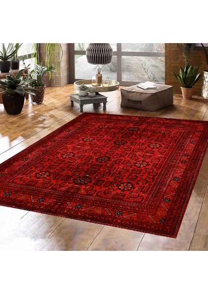 Klasik Afgan Türkmen Otantik Kilim Desenli Dijital Baskılı Halı Kaydırmaz Tabanlı Yıkanabilir Halı fiyatları