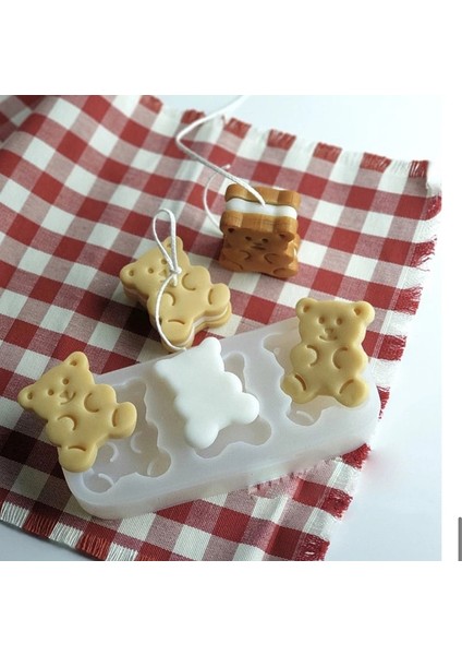 8-Pembe Tarzı Ayı Sandviç Bisküvi Mum Silikon Kalıp Krem Aromaterapi Reçine Kalıp Mum Balmumu Sabun Yapımı El Yapımı Diy El Sanatları (Yurt Dışından) fiyatları