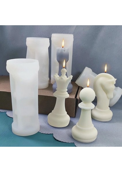 Kale Stili 3D Satranç Kral Kraliçe Silikon Kalıp Kek Fondan Dekorasyon Aracı Balmumu Aromaterapi Mum Yapımı Kiti (Yurt Dışından)