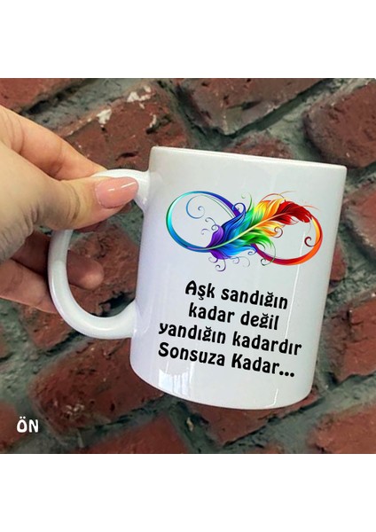 Size Özel Sonsuza Kadar Seramik Baskılı Kupa Bardaklar