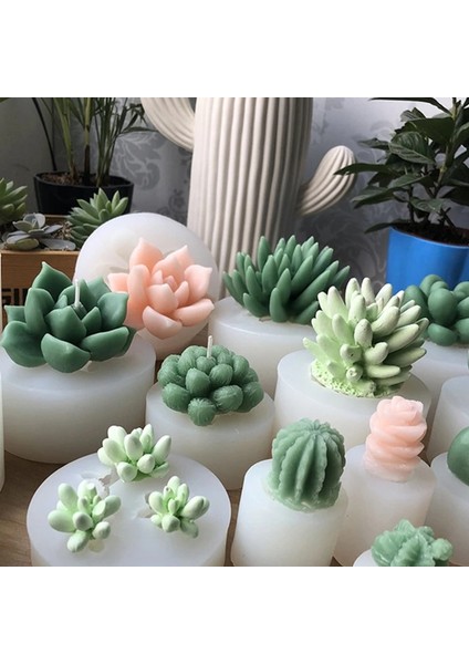 F Stili El Yapımı 3D Muti-Et Bitkiler Silikon Sabun Kalıp Çiçek Şekli Kek Cupcake Puding Mum Sabun Yapımı Için Malzemeler Aracı (Yurt Dışından)
