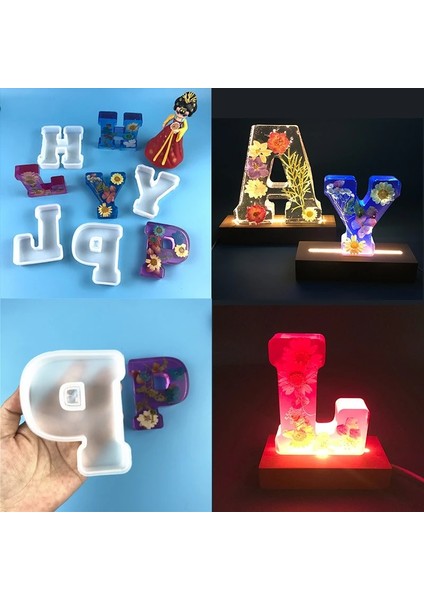 P Stili 26 Harf Kalıpları Büyük Boy 11CM Alfabe Reçine Kolye Crat Dıy Epoksi Takı Yapımı Araçları (Yurt Dışından)