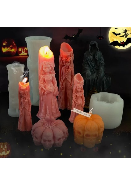 Bir Stil Cadılar Bayramı Kafatası Mum Kalıbı Silikon Kalıp Dıy H Gelin Damat Mum Kalıp Yaratıcı Mumlar Dekorasyon Reçine Modları Sabun Kalıbı (Yurt Dışından) fiyatları
