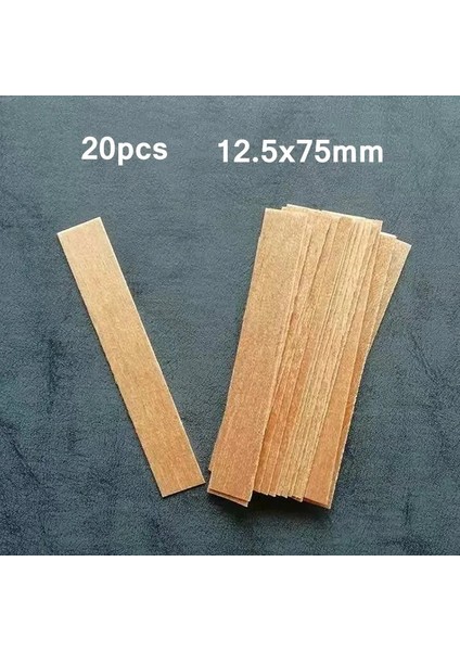20 Adet 12.5X75MM Tarzı Doğal Ahşap Balmumu Fitili Dıy Mum Malzemesi Soya Balmumu Aromaterapi Dumansız Çevre Koruma Ahşap Fitil Tutucu (Yurt Dışından)