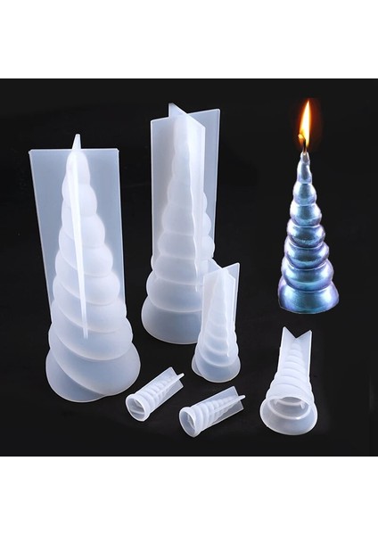 14CM Tarzı Dıy 3D Unicorn Silikon Mum Kalıp Epoksi Reçine Vertebral Noel Ağacı Kalıp Fondan Kek Çikolata Pişirme El Yapımı Sabun Kalıpları (Yurt Dışından) fiyatları