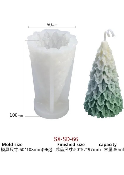 SD66 Stili Noel Hediyesi Aromaterapi Mum Silikon Kalıp Dıy Noel Baba Noel Ağacı Alçı El Yapımı Sabun Silikon Kalıp Kek Kalıbı (Yurt Dışından)