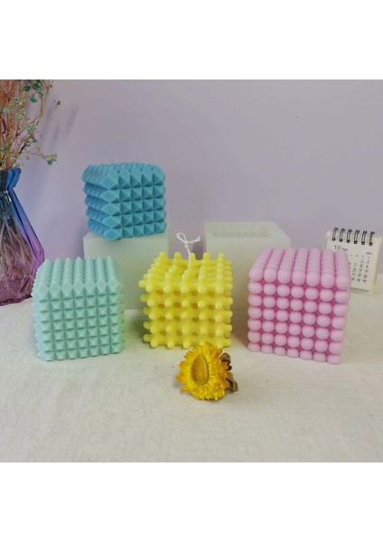 Çok Renkli Stil Aşk Rubik Küp Silikon Mum Kalıp Dıy El Yapımı Aromaterapi Mum Alçı Süsler Sabun Kalıp El Sanatları Yapma Aracı (Yurt Dışından)