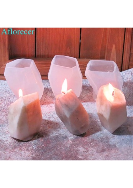 N2 Stili 3D Geometrik Taş Şekli Mum Kalıp Silikon Kalıp Dıy Aroma Alçı El Sanatları Kalıp Küçük Mum Reçine Sabun Kalıpları Noel Ev Dekorasyonu (Yurt Dışından) fiyatları