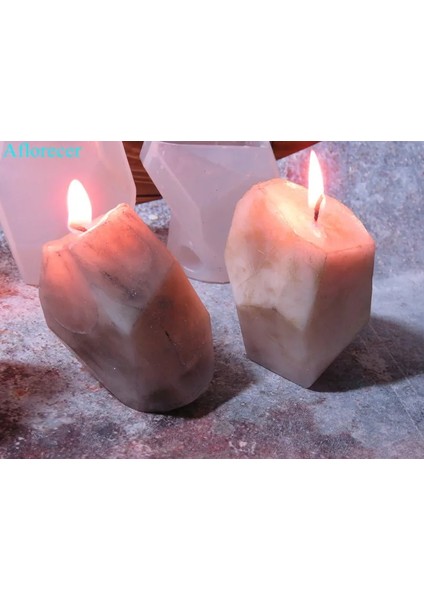 N2 Stili 3D Geometrik Taş Şekli Mum Kalıp Silikon Kalıp Dıy Aroma Alçı El Sanatları Kalıp Küçük Mum Reçine Sabun Kalıpları Noel Ev Dekorasyonu (Yurt Dışından) modelleri