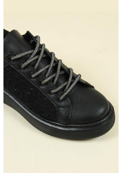 Cilt-Tekstil Garnili Sneakers Siyah fırsatları