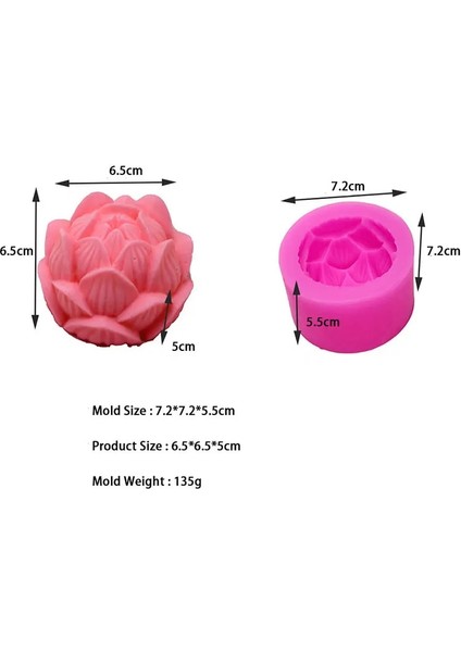 No.7 Tarzı Aromaterapi Mum Silikon Kalıp 3D Lotus Çiçeği Şekli Sabun Silikon Kalıp Dıy (Yurt Dışından)
