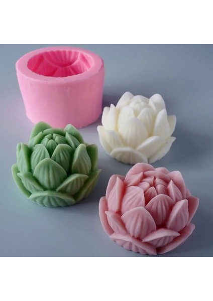 No.7 Tarzı Aromaterapi Mum Silikon Kalıp 3D Lotus Çiçeği Şekli Sabun Silikon Kalıp Dıy (Yurt Dışından)