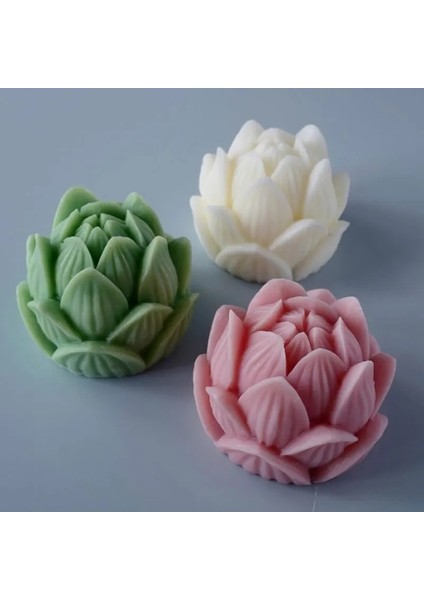No.7 Tarzı Aromaterapi Mum Silikon Kalıp 3D Lotus Çiçeği Şekli Sabun Silikon Kalıp Dıy (Yurt Dışından)