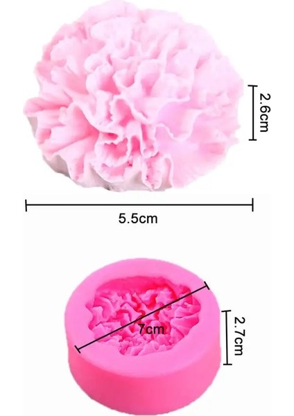 Renk Rastgele Stili 3D Karanfil Çiçek Silikon Kalıp Dıy Aromaterapi Alçı Mum Sabun Kalıbı Ev Yapımı Mum Formu Sabun Kalıbı Kek Dekorasyon Aracı (Yurt Dışından)