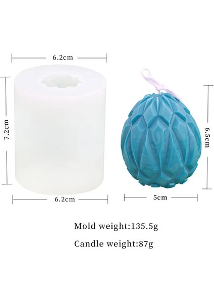 No.1 Tarzı Noel Silikon Mum Kalıp Mum Yapma Malzemeleri Paskalya Yumurtası Elmas Yüzlü Örgü Dikey Dalga Yumurta Aromalı Sabun Mousse Kek (Yurt Dışından)