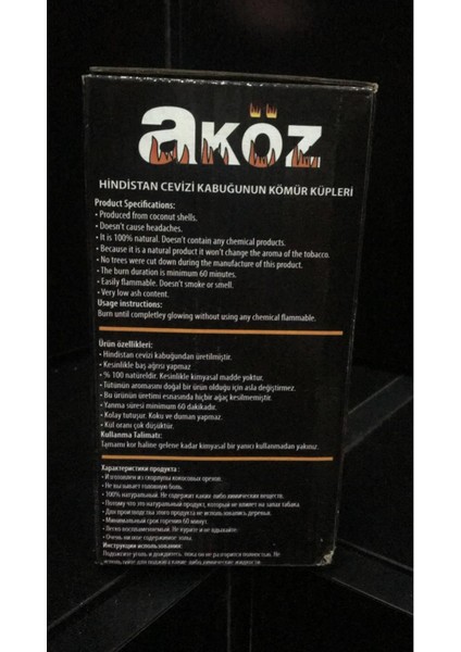 Aköz Küp Nargile Kömürü 1000GR 2 Tane