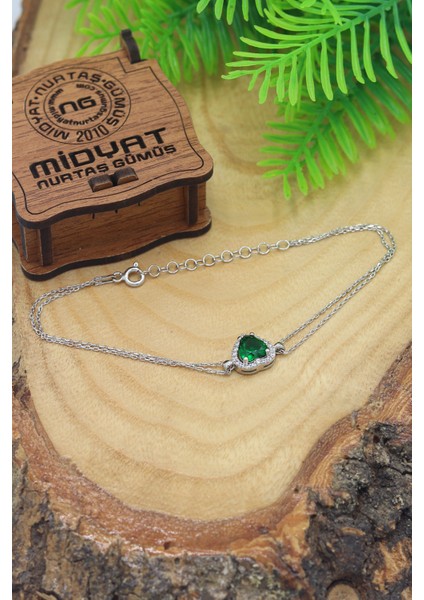 Damla Model Zümrüt Taşlı Zirkon Gümüş Bileklik 201022847 modelleri