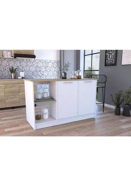 Kumsal Mutfak Adası - BEYAZ-120 cm