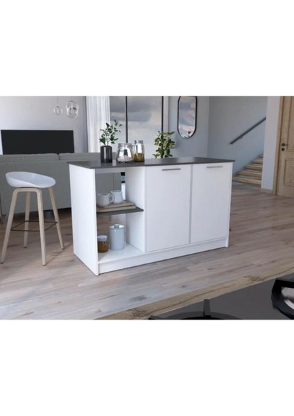 Bengi Mutfak Adası - ANTRASIT-150 Cm-Oturma Alanlı-Masa